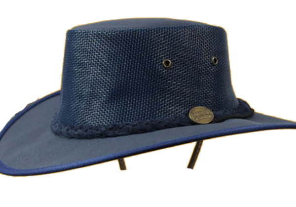 Blue outback hat with braided band