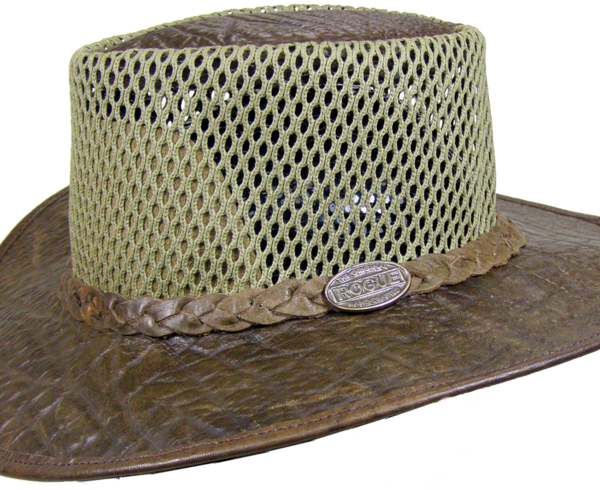 Mesh and leather cowboy hat