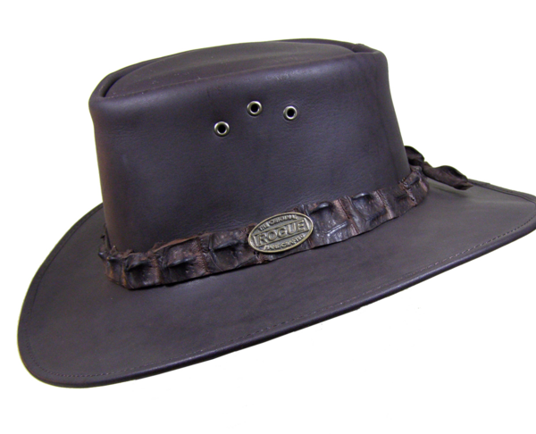 Dark leather cowboy hat with braided band